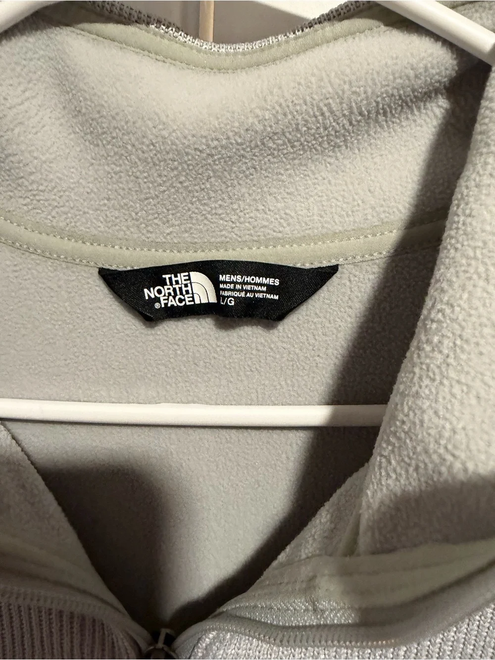 The North Face Pale Gray Fleece Full-Zip Jacket